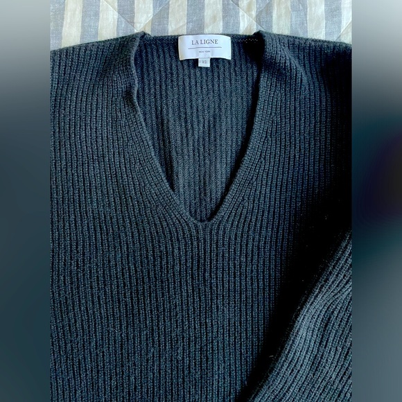 Black La Ligne Toujours V-Neck Sweater - XS - Picture 1 of 3